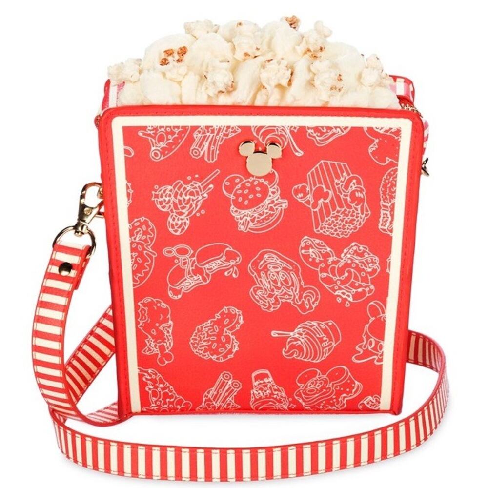 Disney Parks Eats Popcorn Box Crossbody Purse - Faux Leather & Popcorn Trim